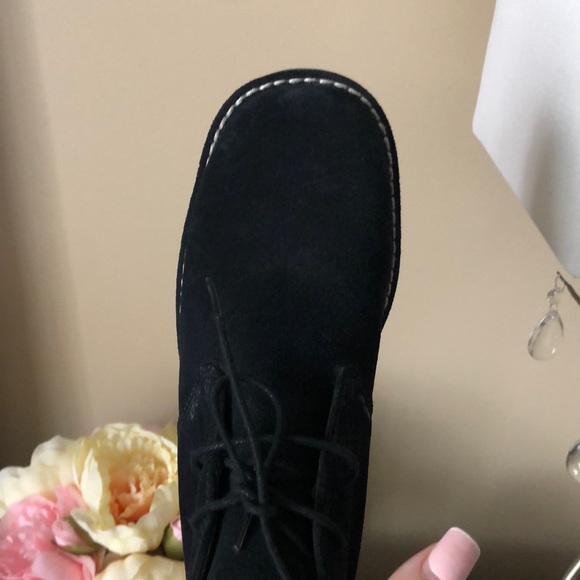 Cole Haan Black Suede Lace Up Chukka Desert Boots - Picture 6 of 9